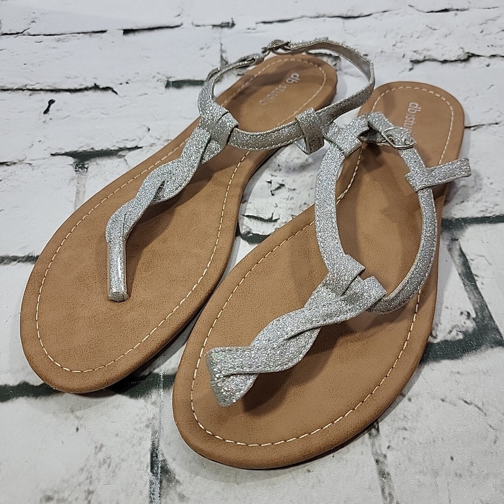 Db Studio Women Silver Sparkly Sandals US Size‎ 11